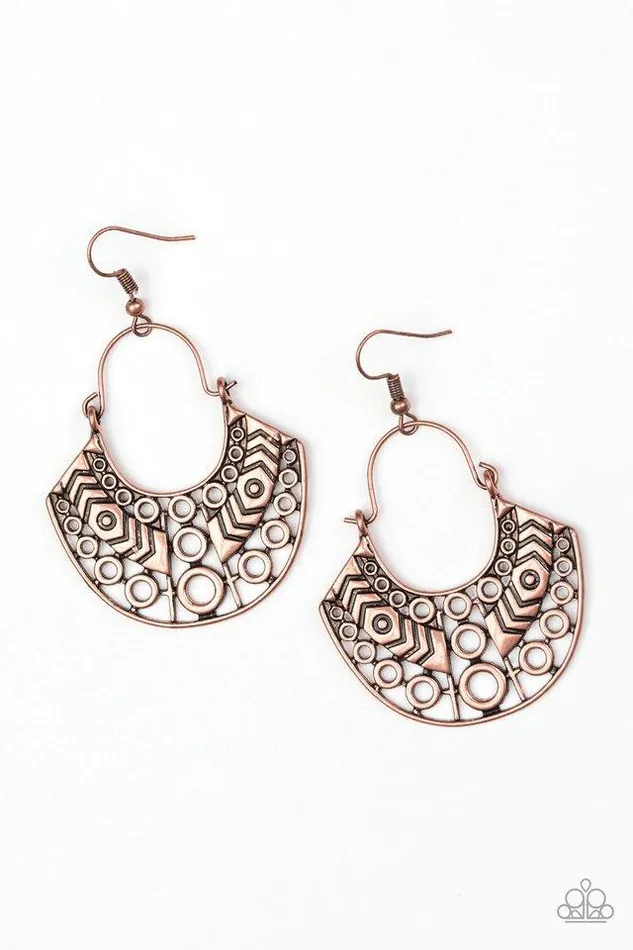 Earrings Paparazzi Jewelry Paparazzi Earring Indigenous Idol Copper