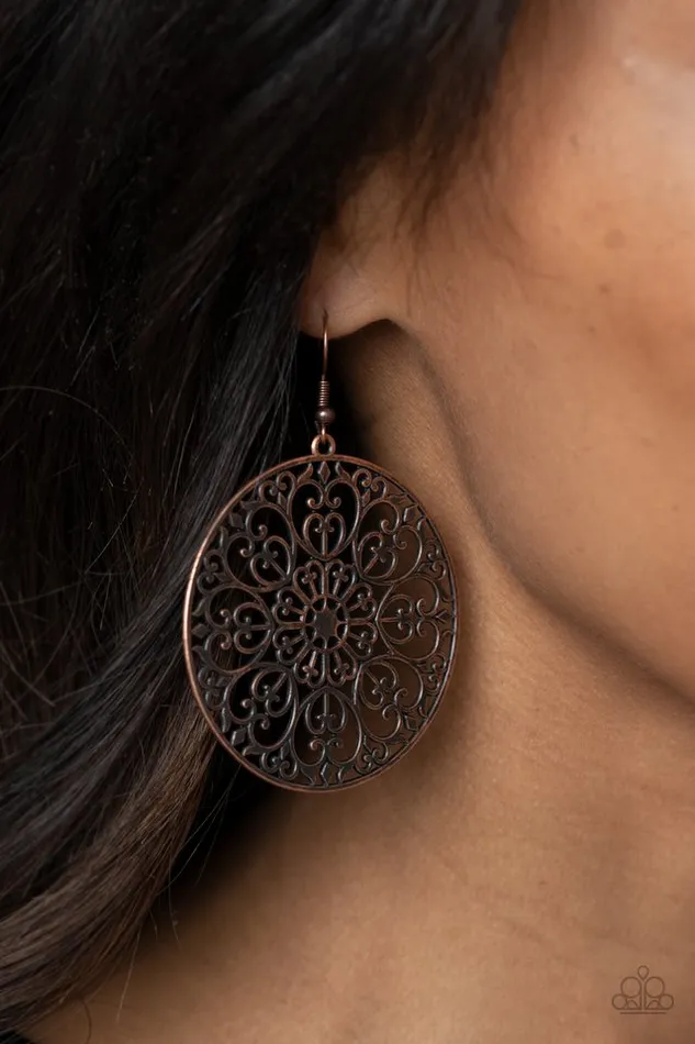 Earrings Paparazzi Jewelry Paparazzi Earring Make A MANDALA Out Of You Copper