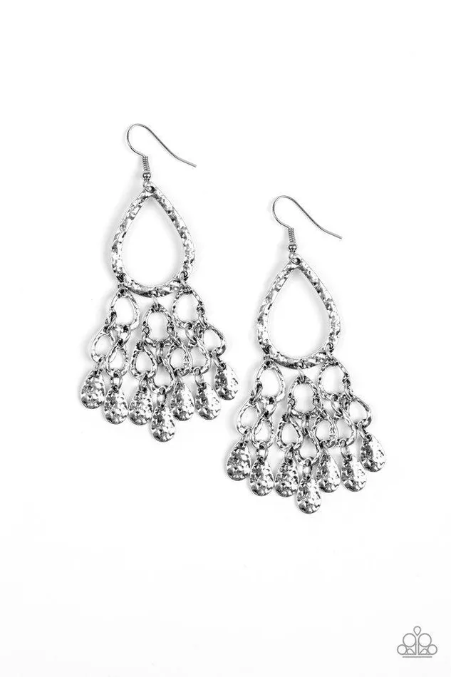 Earrings Paparazzi Jewelry Paparazzi Earring Teardrop Trinket Silver