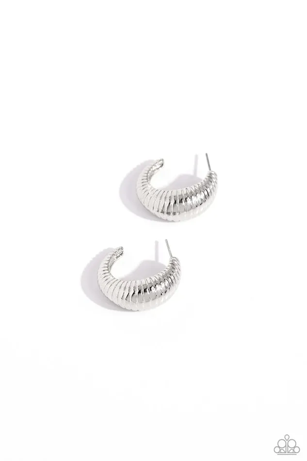Earrings Paparazzi Jewelry Paparazzi Earring Textured Tenure Silver Earrings Paparazzi Jewelry Paparazzi Earring Textured Tenure Silver