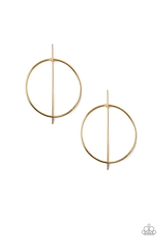 Earrings Paparazzi Jewelry Paparazzi Earring Vogue Visionary Gold