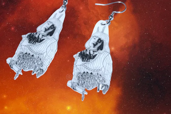 Earrings Sam Makes Things Halloween Horror Stylized Earrings Collaboration with Kate Graves