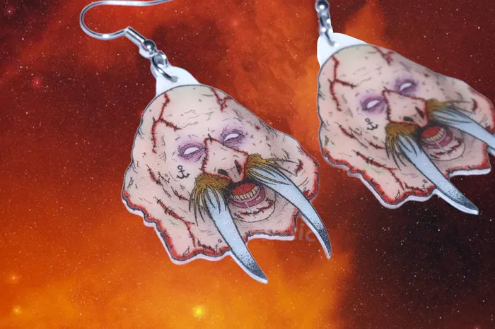 Earrings Sam Makes Things Halloween Horror Stylized Earrings Collaboration with Kate Graves