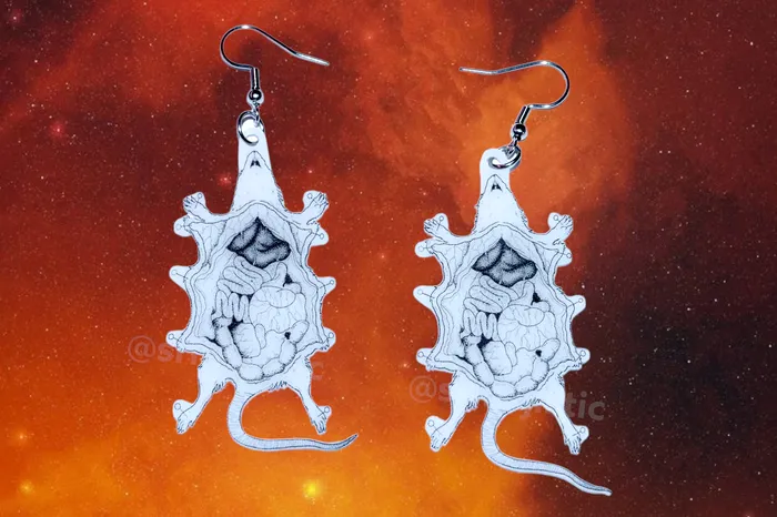 Earrings Sam Makes Things Halloween Horror Stylized Earrings Collaboration with Kate Graves