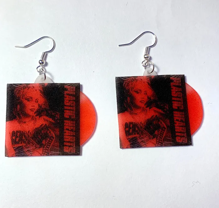 Earrings Sam Makes Things Miley Cyrus Plastic Hearts Vinyl Album Handmade Earrings Earrings Sam Makes Things Miley Cyrus Plastic Hearts Vinyl Album Handmade Earrings