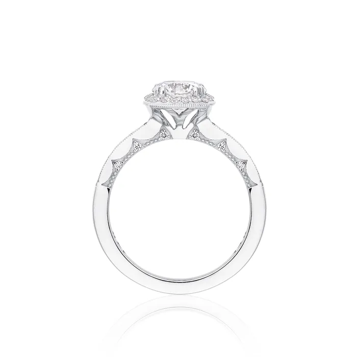 Earrings Tacori Tacori Coastal Crescent 14K White Gold Cushion Halo Diamond Semimount Earrings Tacori Tacori Coastal Crescent 14K White Gold Cushion Halo Diamond Semimount