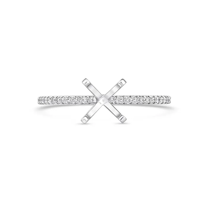 Engagement Collections Rings 18K White Gold Semi Mount Diamond Ring with Prong Head Engagement Collections Rings 18K White Gold Semi Mount Diamond Ring with Prong Head
