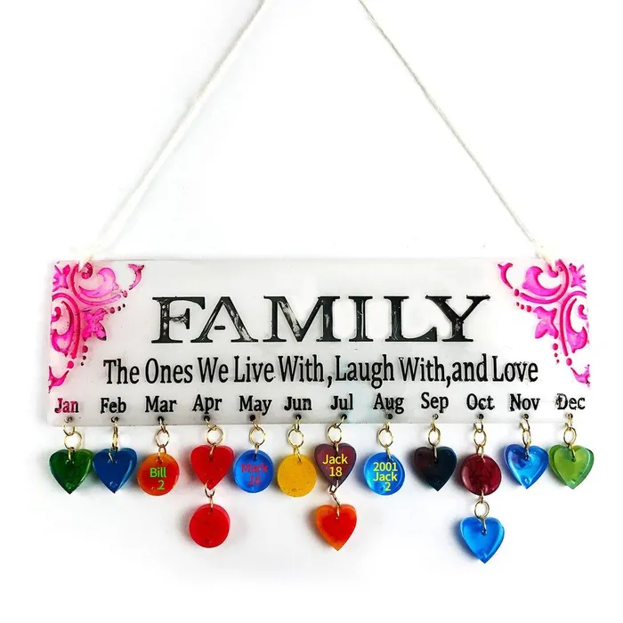 Family Calendar Resin Mold For Reminders of Important Family Days IntoResin Necklaces