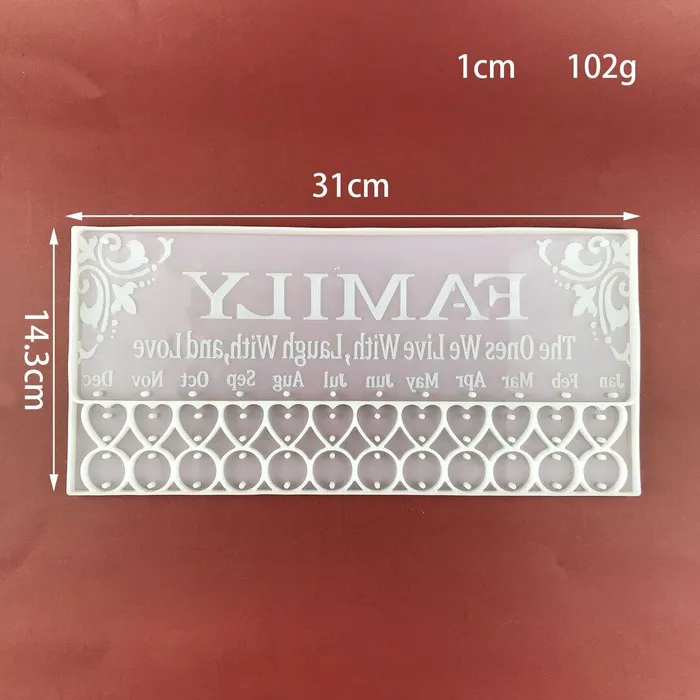Family Calendar Resin Mold For Reminders of Important Family Days IntoResin Necklaces