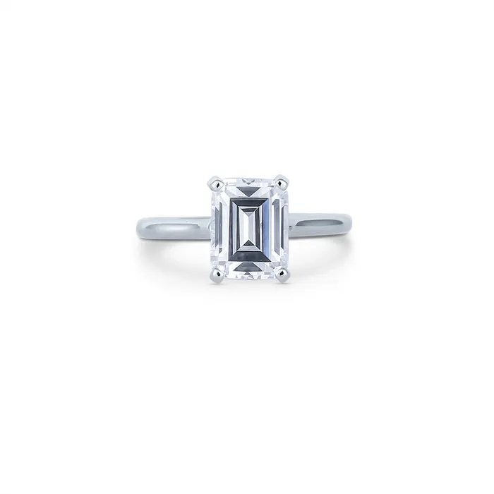 Fana 14K White Gold Semi Mount Diamond Ring with Hidden Halo for Emerald Cut Rings Fana 14K White Gold Semi Mount Diamond Ring with Hidden Halo for Emerald Cut Rings