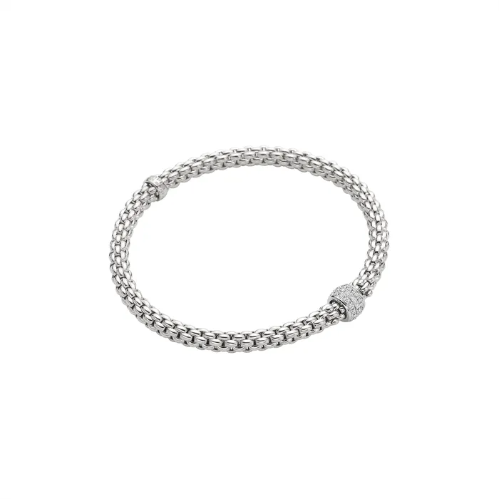 FOPE 18K White Gold Solo Collection Diamond Bracelet Medium Size FOPE Bracelets