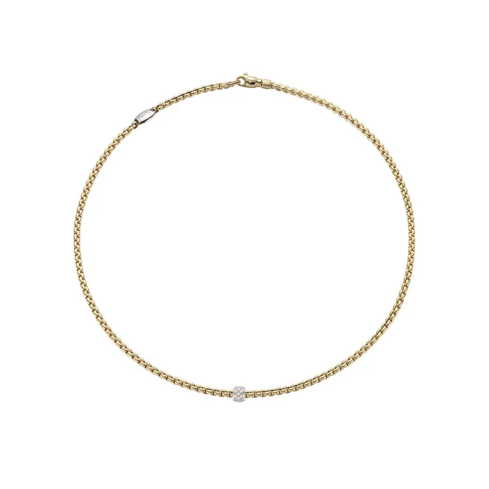 FOPE Necklaces FOPE 18K Yellow Gold Eka Tiny Collection Diamond Necklace 28 inch FOPE Necklaces FOPE 18K Yellow Gold Eka Tiny Collection Diamond Necklace 28 inch
