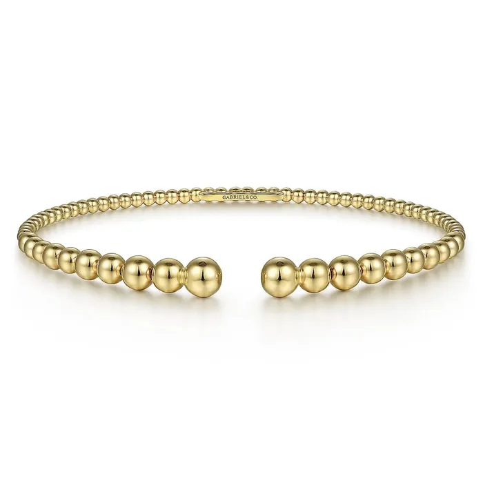 Gabriel Co Bracelets 14K Yellow Gold Beaded Cuff Bracelet