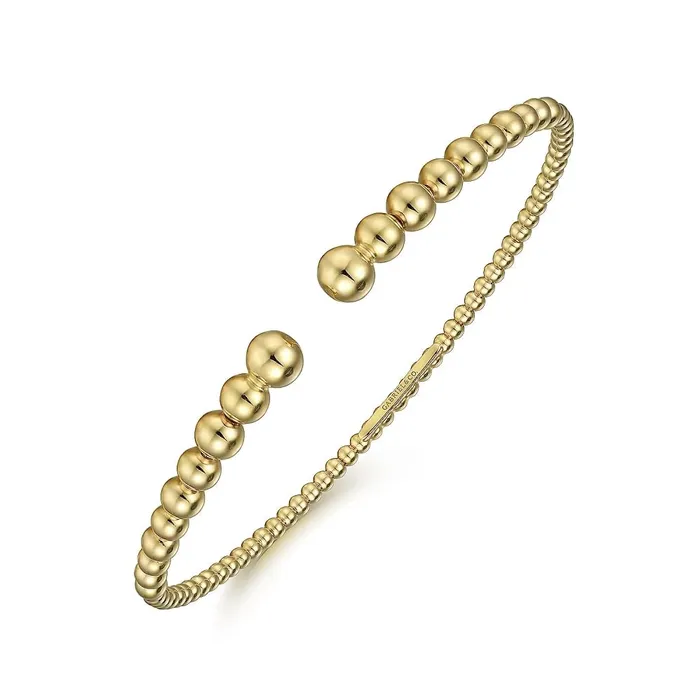 Gabriel Co Bracelets 14K Yellow Gold Beaded Cuff Bracelet