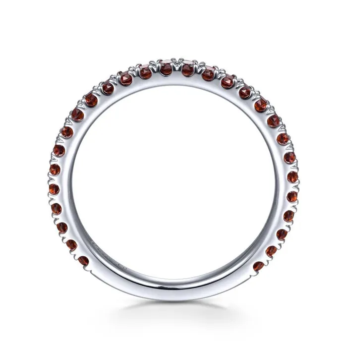 Gabriel Co Rings Gabriel Co 14K White Gold Garnet Stacklable Ring