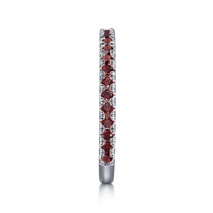 Gabriel Co Rings Gabriel Co 14K White Gold Garnet Stacklable Ring