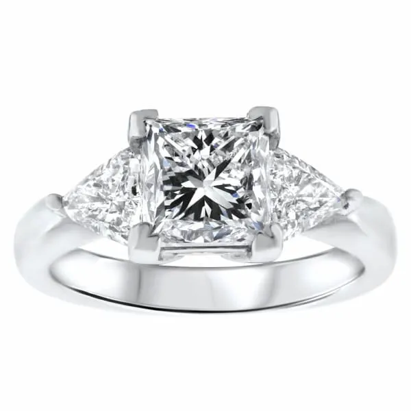 Gorgeous platinum diamond engagement ring with 221CT princess cut DS4566420 Diamond Source NYC Rings