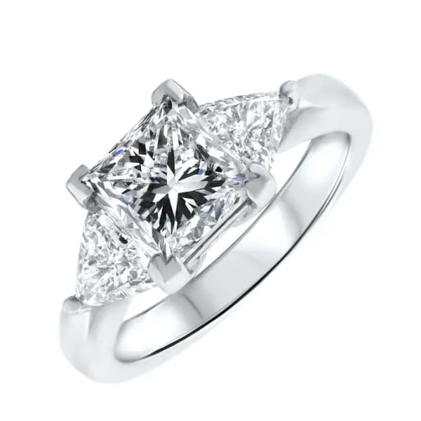 Gorgeous platinum diamond engagement ring with 221CT princess cut DS4566420 Diamond Source NYC Rings