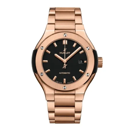 Hublot Bracelets Hublot Classic Fusion King Gold Bracelet 33mm Watch Ref 585OX1180OX Black Dial 18K Rose Gold Bracelet Hublot Bracelets Hublot Classic Fusion King Gold Bracelet 33mm Watch Ref 585OX1180OX Black Dial 18K Rose Gold Bracelet