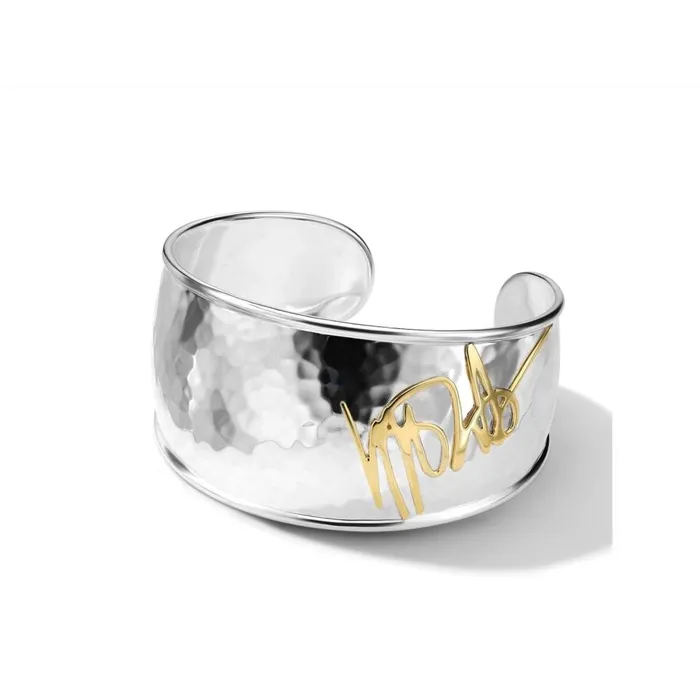 Ippolita Bracelets Ippolita Silver and 18K Gold Chimera Classico Wide Goddess Tapered Cuff Bracelet