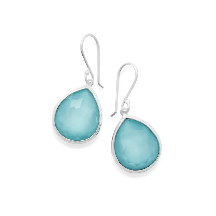 Ippolita Earrings Ippolita Sterling Rock Candy Teardrop Earrings in Clear Quartz Turquoise Doublet Ippolita Earrings Ippolita Sterling Rock Candy Teardrop Earrings in Clear Quartz Turquoise Doublet