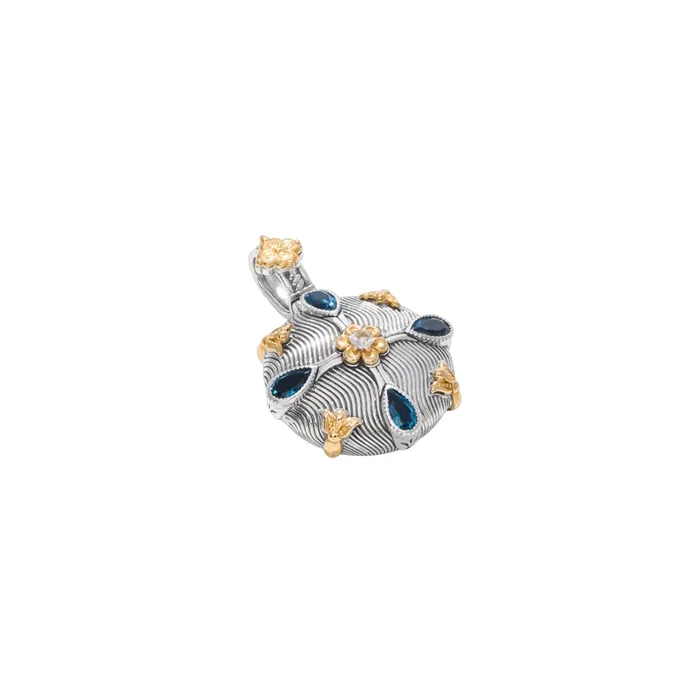 Konstantino Necklaces Konstantino Kyma Collection Sterling and Gold London Blue Topaz and White Sapphire Starlit Pendant Konstantino Necklaces Konstantino Kyma Collection Sterling and Gold London Blue Topaz and White Sapphire Starlit Pendant