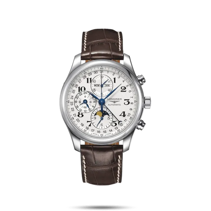 Longines Master Collection Chronograph Moonphase Watch Silver Dial 42mm Automatic Longines Watches Longines Master Collection Chronograph Moonphase Watch Silver Dial 42mm Automatic Longines Watches
