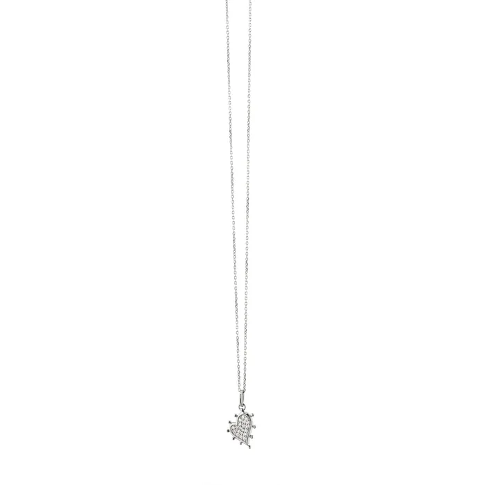 Monica Rich Kosann Sterling Silver Small Heart Charm Necklace with White Sapphire Monica Rich Kosann Necklaces Monica Rich Kosann Sterling Silver Small Heart Charm Necklace with White Sapphire Monica Rich Kosann Necklaces