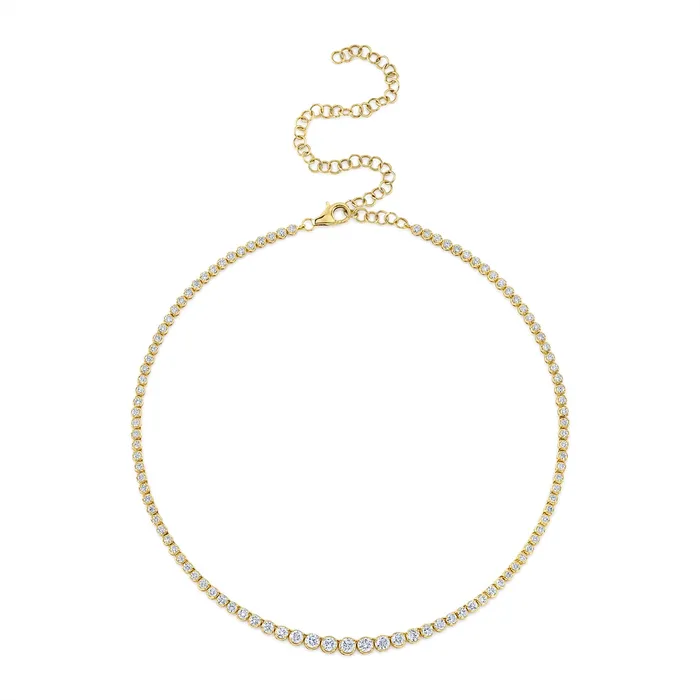 Necklaces 14K Yellow Gold Gradual Diamond Necklace Meierotto Jewelers