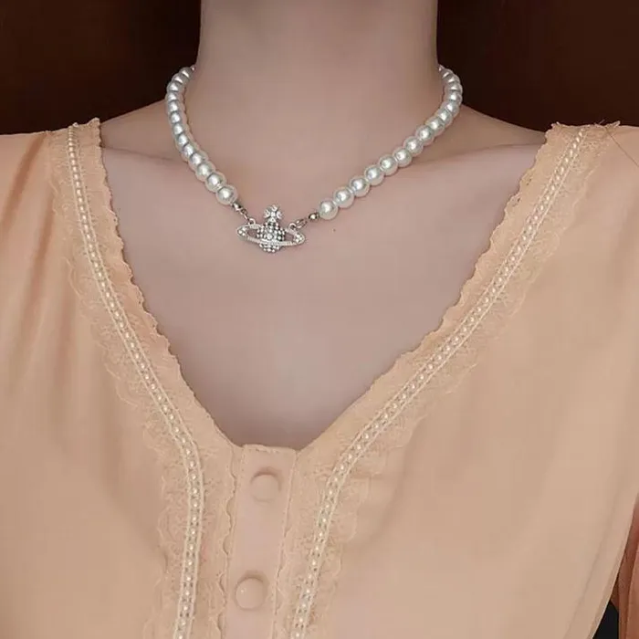 Necklaces Belbren Saturn Pearl Choker Necklace Elegant Gift for Birthday Mothers Day Valentines Christmas for Mom Grandma or Her