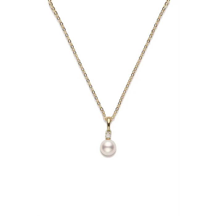 Necklaces Mikimoto Mikimoto 18K Yellow Gold Pearl Diamond Pendant Necklace Necklaces Mikimoto Mikimoto 18K Yellow Gold Pearl Diamond Pendant Necklace
