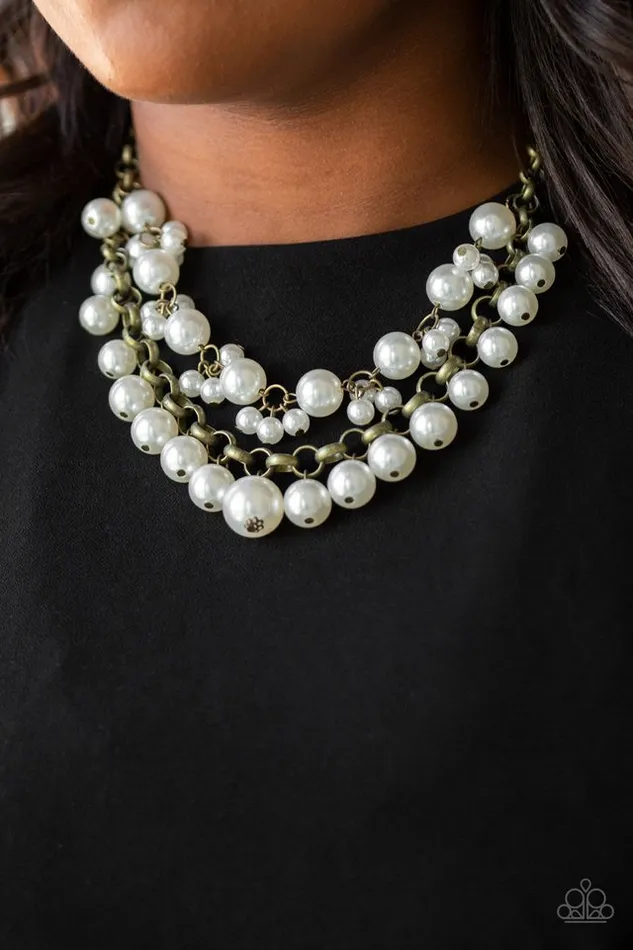 Necklaces Paparazzi Jewelry Paparazzi Necklace BALLROOM Service Brass