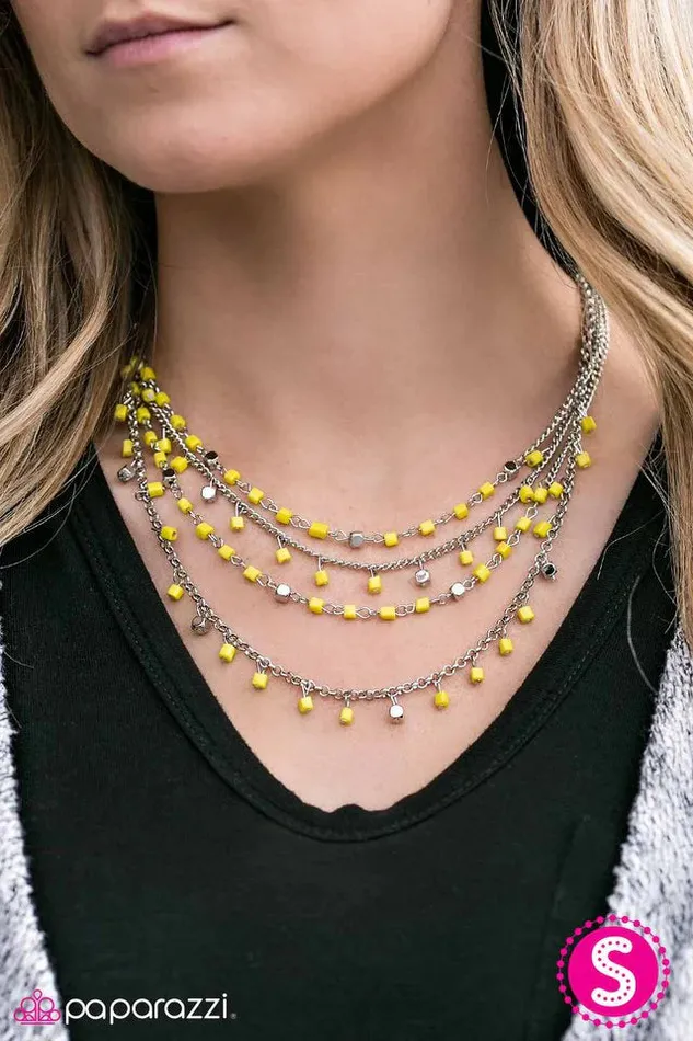 Necklaces Paparazzi Jewelry Paparazzi Necklace BLOCK Star Yellow