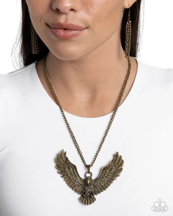 Necklaces Paparazzi Jewelry Paparazzi Necklace Edgy Eagle Brass