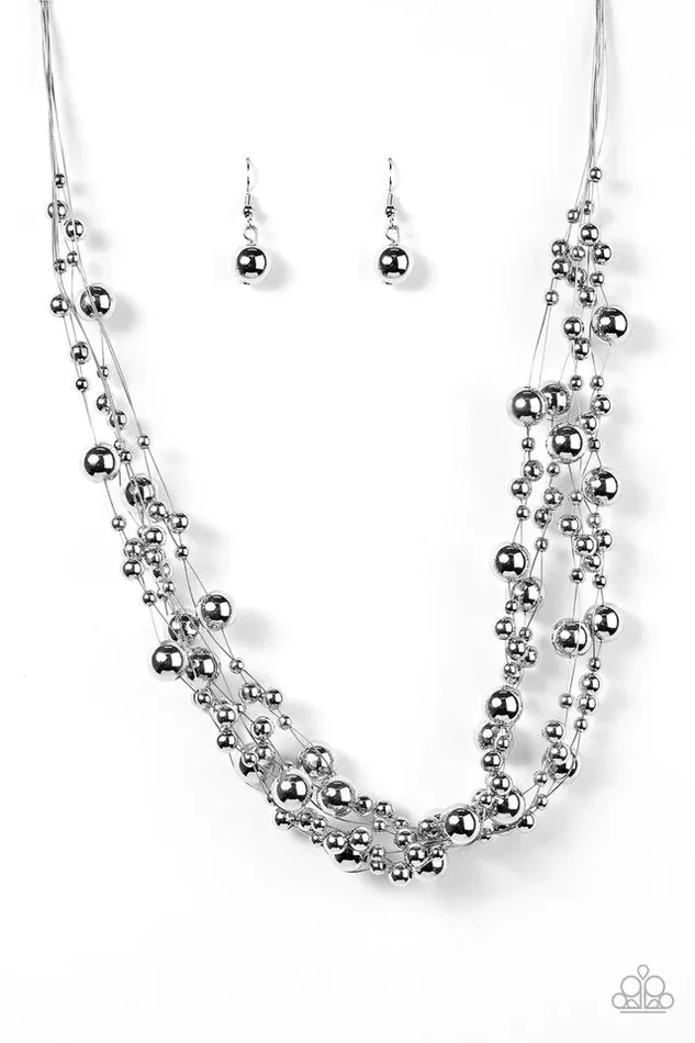 Necklaces Paparazzi Jewelry Paparazzi Necklace Fierce and FabYOUlous Silver