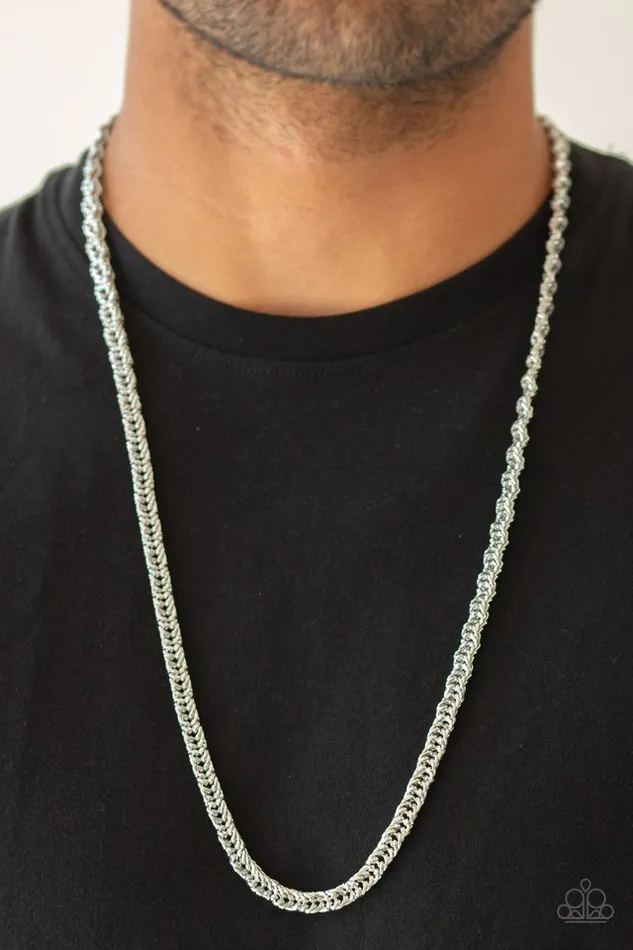 Necklaces Paparazzi Jewelry Paparazzi Necklace Go Down Fighting Silver