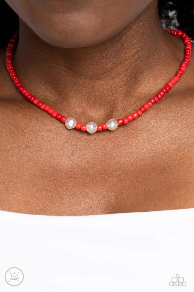 Necklaces Paparazzi Jewelry Paparazzi Necklace I Can SEED Clearly Now Red