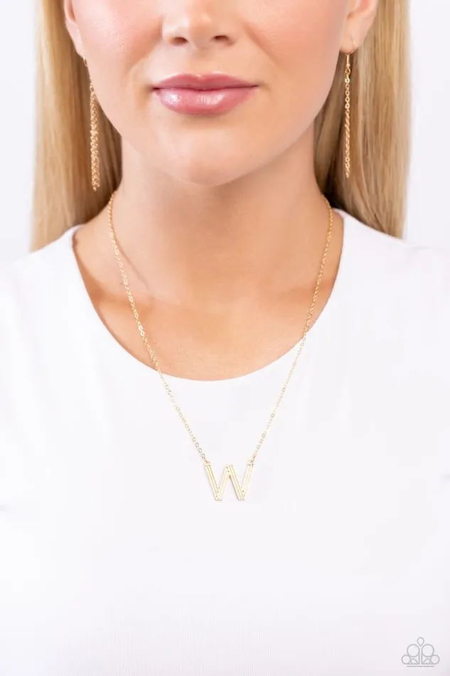 Necklaces Paparazzi Jewelry Paparazzi Necklace Leave Your Initials Gold W
