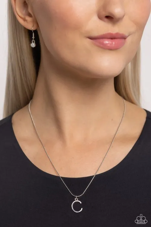 Necklaces Paparazzi Jewelry Paparazzi Necklace Letter of the Law White C White
