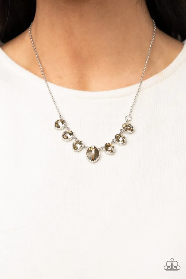 Necklaces Paparazzi Jewelry Paparazzi Necklace Material Girl Glamour Brown