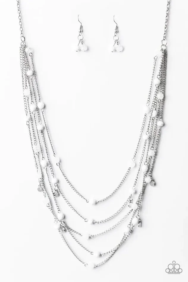 Necklaces Paparazzi Jewelry Paparazzi Necklace Take Five White