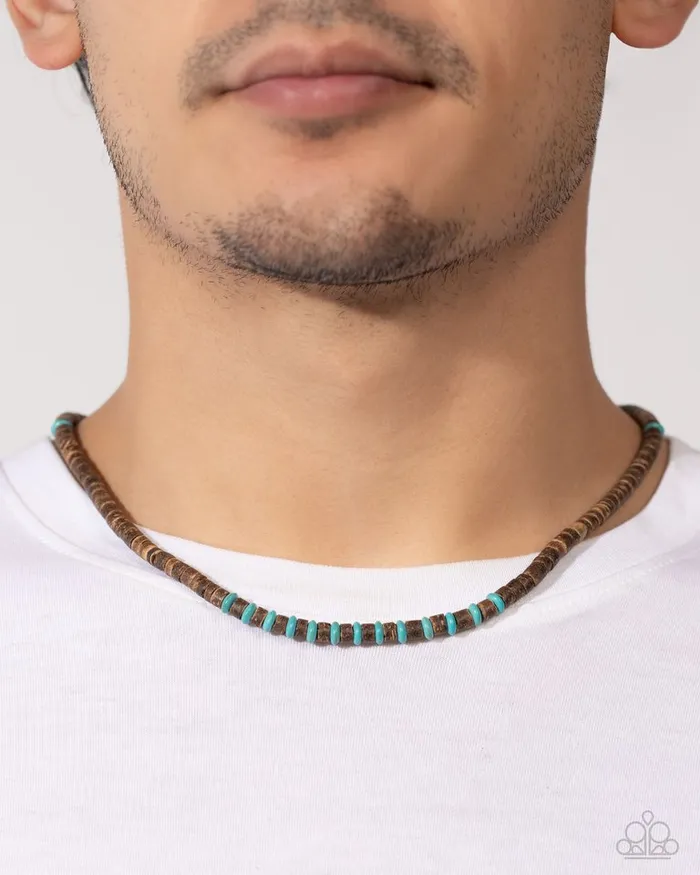 Necklaces Paparazzi Jewelry Paparazzi Necklace The WOOD Times Blue