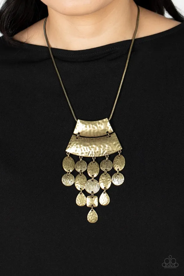 Necklaces Paparazzi Jewelry Paparazzi Necklace Totem Trek Brass