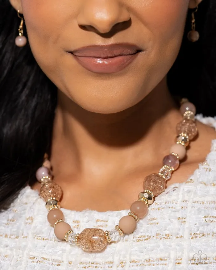 Necklaces Paparazzi Jewelry Paparazzi Necklace Whimsical Wager Brown