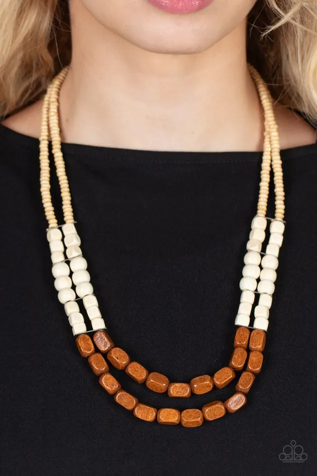 Necklaces Paparazzi Necklace Bermuda Bellhop Brown Paparazzi Jewelry