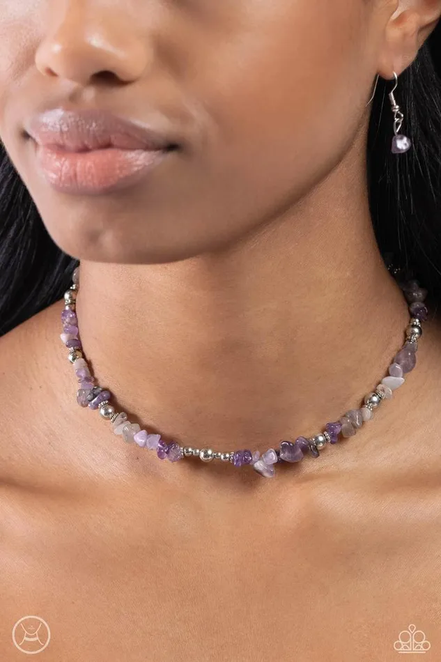 Necklaces Paparazzi Necklace Carved Confidence Purple Paparazzi Jewelry