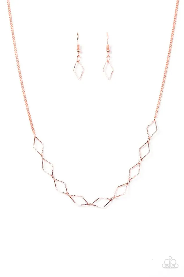 Necklaces Paparazzi Necklace GLISTEN To Me Copper Paparazzi Jewelry