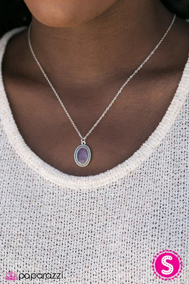 Necklaces Paparazzi Necklace I Spoke Too MOON Purple Paparazzi Jewelry