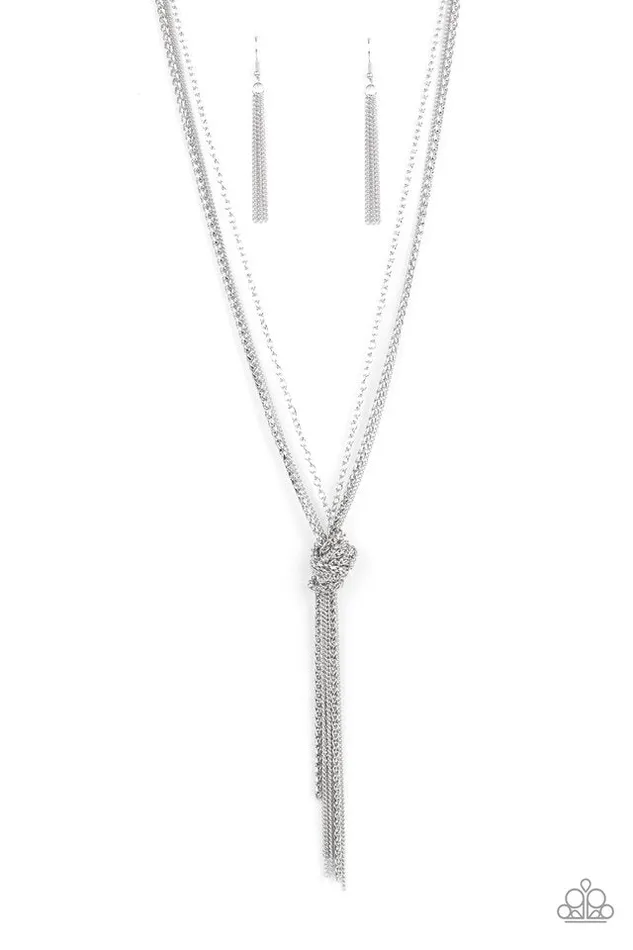 Necklaces Paparazzi Necklace KNOT All There Silver Paparazzi Jewelry Necklaces Paparazzi Necklace KNOT All There Silver Paparazzi Jewelry
