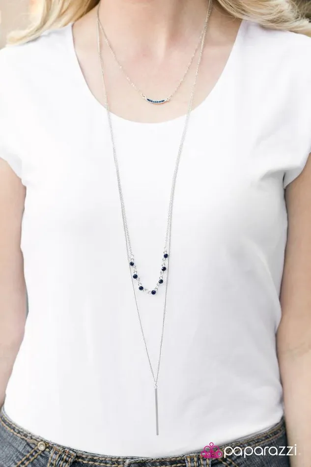 Necklaces Paparazzi Necklace Moonlight Stroll Blue Paparazzi Jewelry